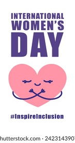 International womens day background poster design. Women's day fist with text lettering vector illustration