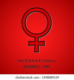 International Women's day background with text. March 8 cut style with shadows.Background for paper greeting card.  Place for your text. Vector illustration 
