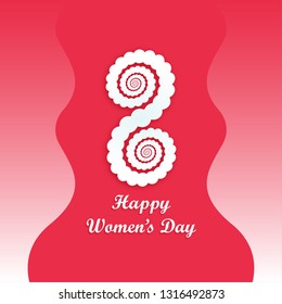 International Women's Day Banner.  8 March. Happy International Women's Day- Vector design