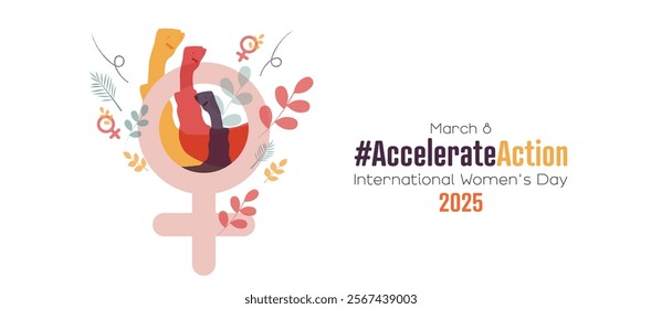 International Women's Day banner. #AccelerateAction