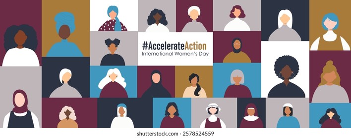 International Women's Day banner. #AccelerateAction