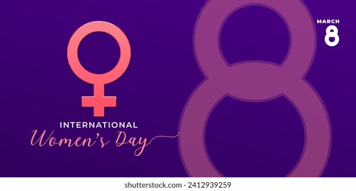 International women's day banner background vector illustration.