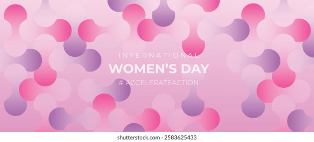 International Women's Day banner background vector. 8 March posters diverse women show solidarity and support to stop discrimination. Women empowerment movement Design for, campaign, event.