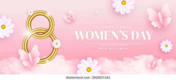 Diseño de banner del Día Internacional de la Mujer