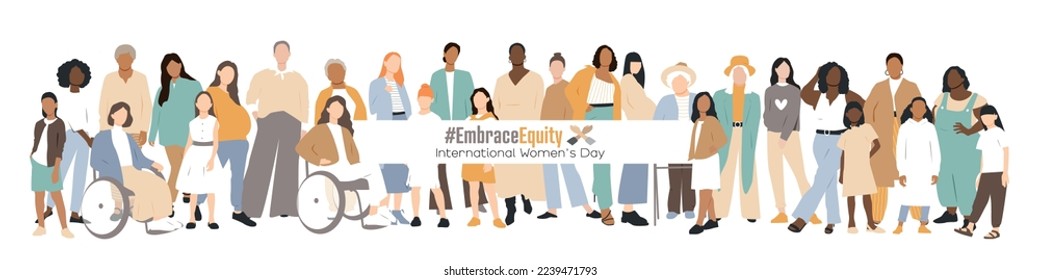 International Women's Day banner. #EmbraceEquity