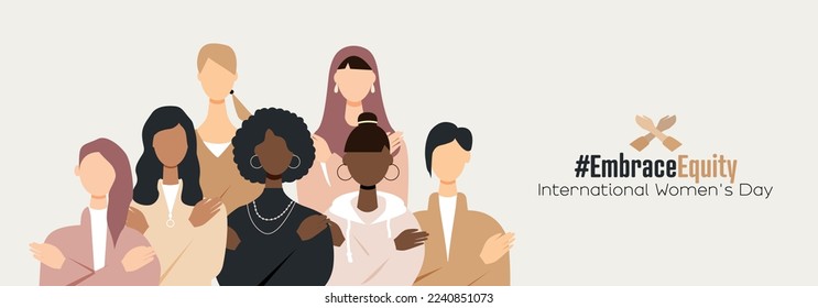 International Women's Day banner. #EmbraceEquity - Shutterstock ID 2240851073