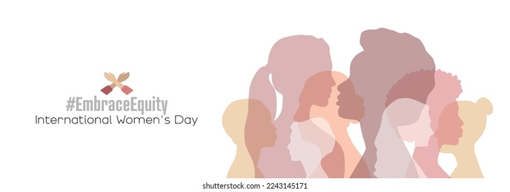 International Women's Day banner. #EmbraceEquity	 - Shutterstock ID 2243145171