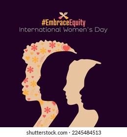 International Women's Day banner. #EmbraceEquity.