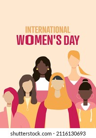 International Women's Day banner. Flat vector illustration.