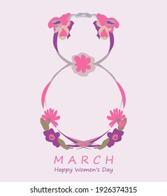 International Women's Day. Banner, flyer for March 8, decorative. Congratulations and wish you a happy holiday card Newsletter, brochures, postcards. Vector.