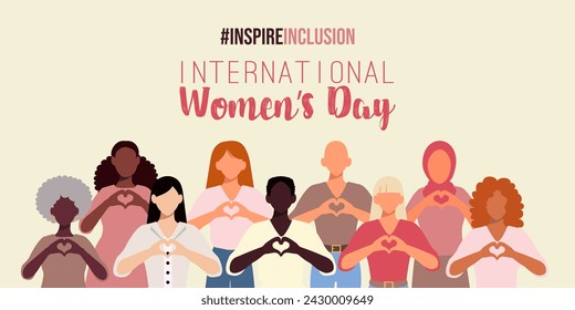 International Women's Day banner. Inspire Inclusion.