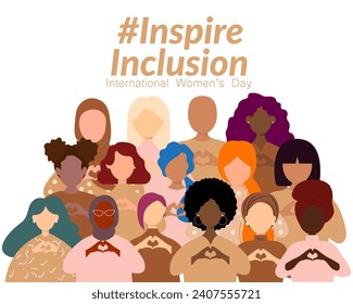 Cartel del Día Internacional de la Mujer. #InspireInclusion 