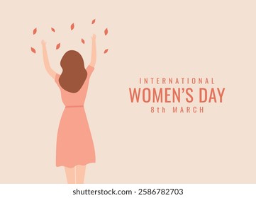 International Women's Day. Banner for March 8. #EmbraceEquity vector illustration. Flat style. Concept, element for feminism, girl power. Female cartoon characters.