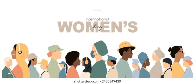 International Women's Day banner. Modern design.