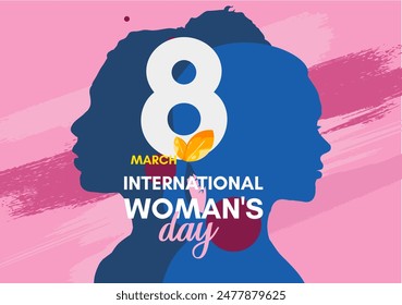 International Women's Day - banner. modernist illustration of a woman's head - vector illustration	