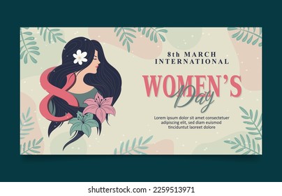 International women's day banner with Simple 90's Vibes Abstract Illustrations