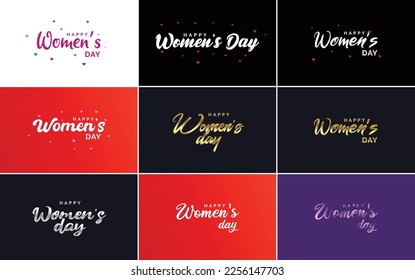 International Women's Day banner template with a gradient color scheme and a feminine symbol vector illustration