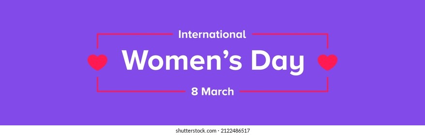International Women's Day Banner. Web Banner Design for Womens Day 8 March