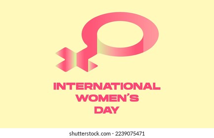 international women's day banner with women symbol on yellow background. Vector illustration