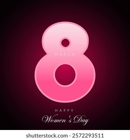 International Women's Day:  A bold and elegant graphic design celebrates International Women's Day with a vibrant pink number 8, symbolizing strength, empowerment, and equality.  