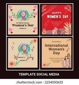 International women's day bundle package social media post and template. Happy women's day.