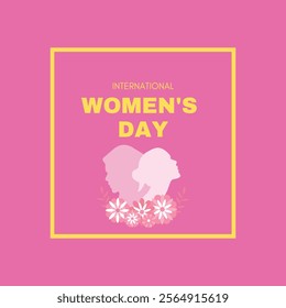 International Women's Day card featuring diverse women united in strength, celebrating gender equality and empowerment.
