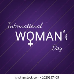 international women's day card, flyer design and illustration on blue abstract background.