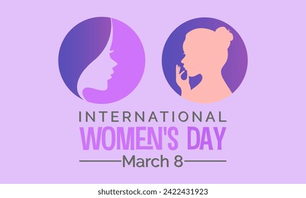 International Women's Day celebrated every year of March 8, Women's right Vector banner, flyer, poster and social medial template design.