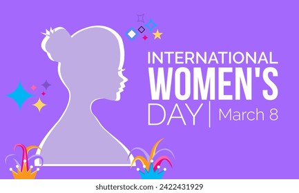 International Women's Day celebrated every year of March 8, Women's right Vector banner, flyer, poster and social medial template design.