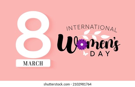 El Día Internacional de la Mujer se celebra anualmente el 8 de marzo en todo el mundo. Se trata de un centro de coordinación del movimiento en favor de los derechos de la mujer. Diseño de ilustración vectorial.