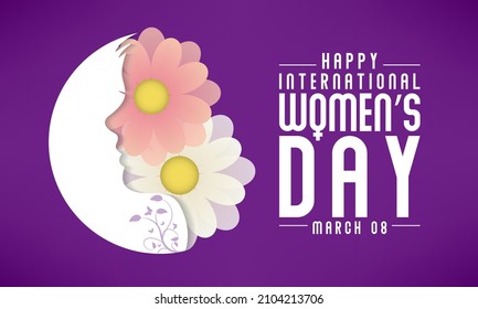 International Women's Day is celebrated on March 8th annually around the world. It is a focal point in the movement for women's rights. Vector illustration design.