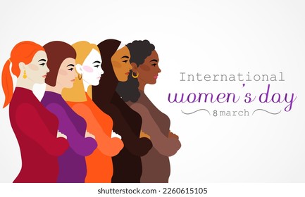 International Women's Day is celebrated  on the 8th of March annually around the world. It is a focal point in the movement for women's rights. Vector illustration design.