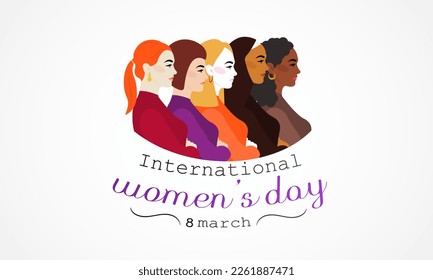International Women's Day is celebrated  on the 8th of March annually around the world. It is a focal point in the movement for women's rights. Vector illustration design.