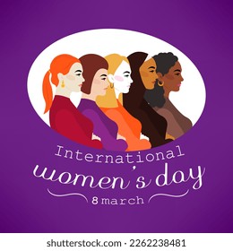 International Women's Day is celebrated  on the 8th of March annually around the world. It is a focal point in the movement for women's rights. Vector illustration design.