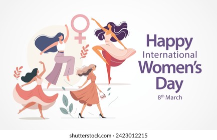 International Women's Day is celebrated  on the 8th of March annually around the world. It is a focal point in the movement for women's rights. Vector illustration design.