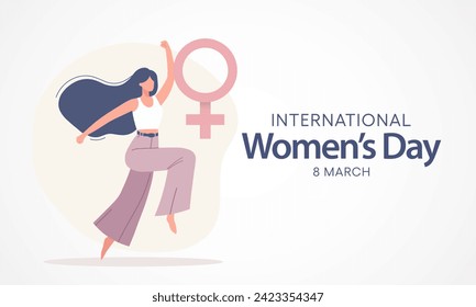 El Día Internacional de la Mujer se celebra anualmente el 8 de marzo en todo el mundo. Se trata de un centro de coordinación del movimiento en favor de los derechos de la mujer. Diseño de ilustración vectorial.