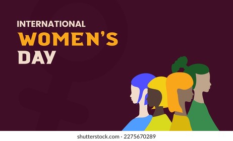 International Womens Day. Womens day celebration background design on march 8th. Vector illustration with copy space area.