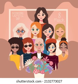 tarjeta de celebración del Día Internacional de la Mujer