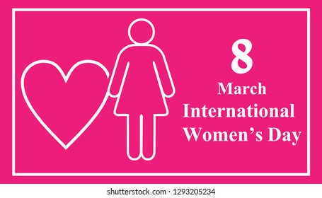 International Women's Day celebration design, 8 March. Happy women's day greeting card, trendy Design Template