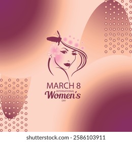 International Women's Day Celebration Embracing Diversity and Empowering Women with Vibrant Floral and Butterfly Designs