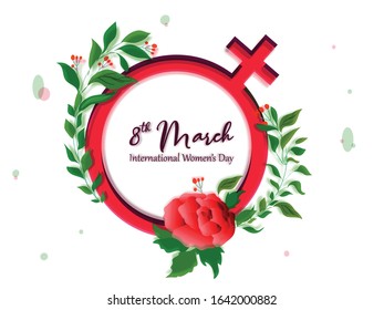 International Women's Day Celebration with Female Symbol.