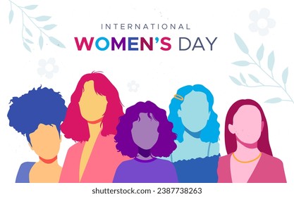 International women's day celebration vector design. featuring illustrations of women and flowers.
women's day, gender equality.