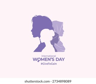 International Women's Day concept background. #GiveToGain Women Equality Day Concept.