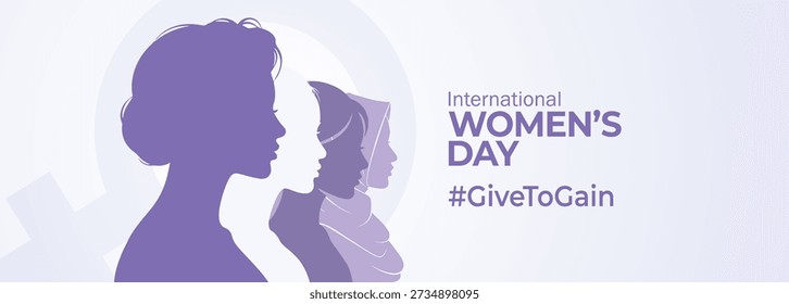 International Women's Day concept background. #GiveToGain Women Equality Day Concept.