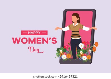 International Women's Day concept. Colored flat vector illustration isolated.