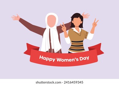 International Women's Day concept. Colored flat vector illustration isolated.