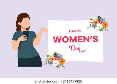 International Women's Day concept. Colored flat vector illustration isolated.