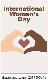 International Women's Day concept holiday. 8 march. Campaign 2024 #inspireinclusion. Template for banner, card, poster, background. Flat vector illustration