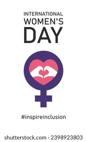 International women's day concept poster. Inspire inclusion woman illustration background. 2024 women's day campaign theme - InspireInclusion. Gender equality