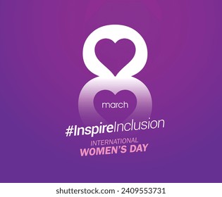 International women's day concept poster. Woman sign illustration background. 2024 women's day campaign theme- #InspireInclusion